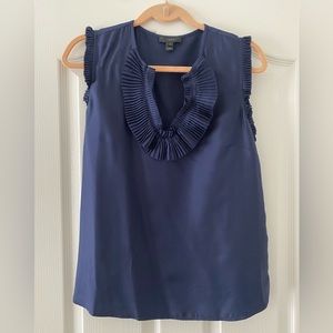 J.CREW Navy 100% Silk Sleeveless Blouse Size 8